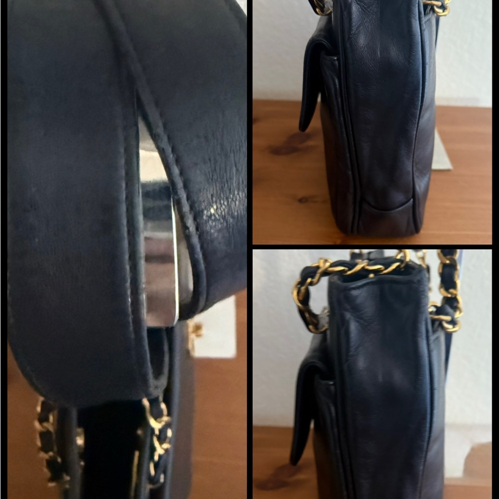 CHANEL Vintage Coco Mark Chain Shoulder Tote -Black Leather Gold Hardware w/CoA - Picture 13 of 15